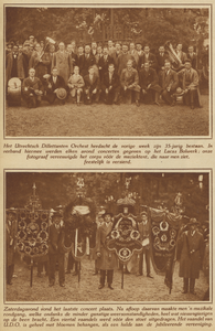 872744 Collage van 2 foto's betreffende de viering van het 35-jarig bestaan van het Utrechtsch Dilettanten Orkest ...
